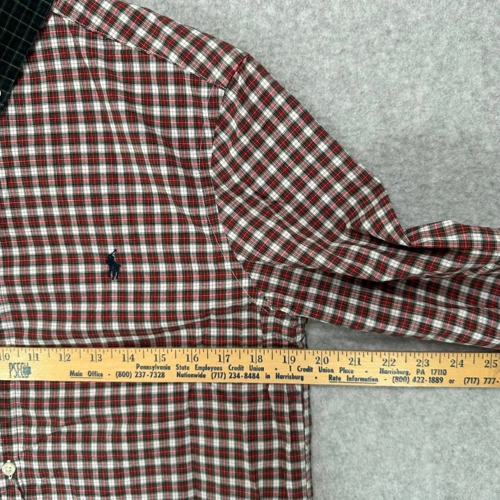 Ralph Lauren Kids XL 18-20 Red Green Plaid Button Down Shirt Long Sleeve Cotton